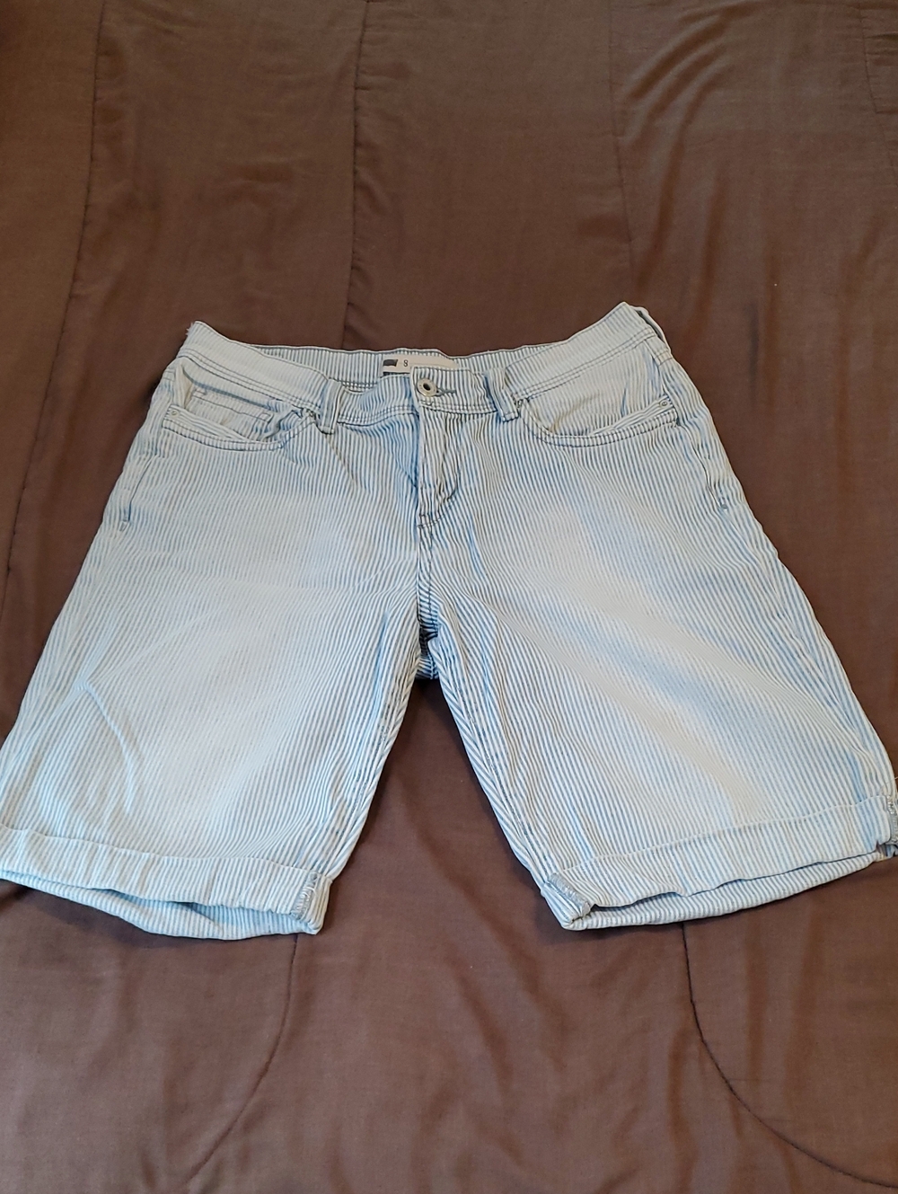 Levi's Light Blue Pinstripe Bermuda Shorts